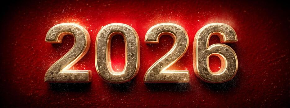 New Year Countdown With Sparkling Numbers Showcasing the Year 2026. photo