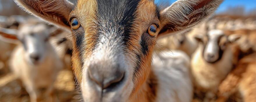 Goat Close-Up in a Farm Setting During Daylight Hours photo