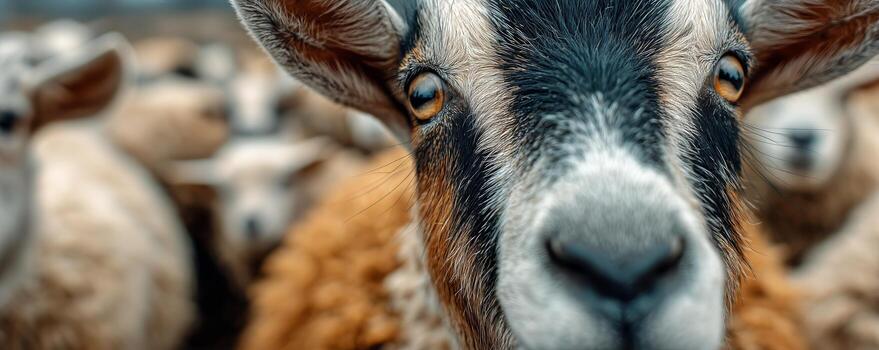 Goat Close-Up in a Farm Setting During Daylight Hours. photo