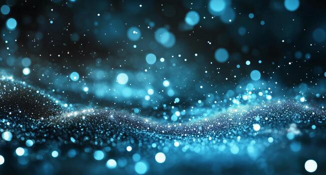 Abstract Background Shows Stream of Light and Blue Bokeh Night Sky Scene photo