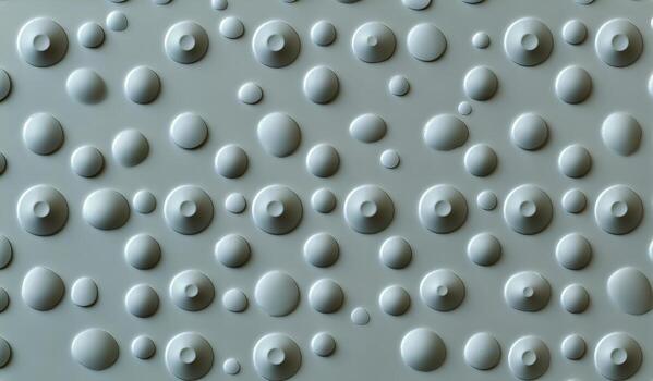 Grey Background Shows a Circular Pattern With Some Spheres and Some Capped Cylindrical Shapes photo