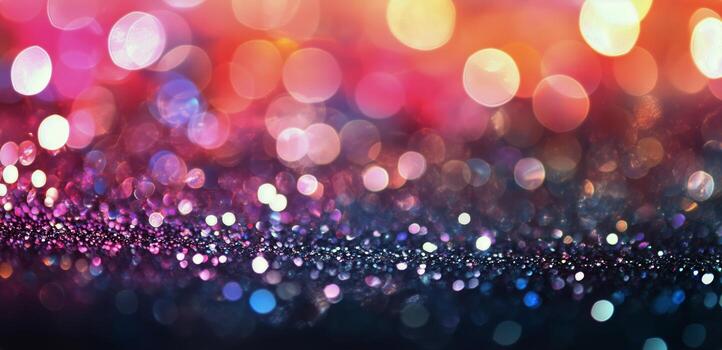 Colorful Bokeh Background With Red and Blue Hues Creates a Festive Feeling. photo