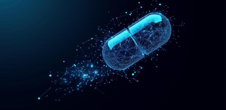 Digital Capsule Representing Innovation in Healthcare and Technology Advancements photo