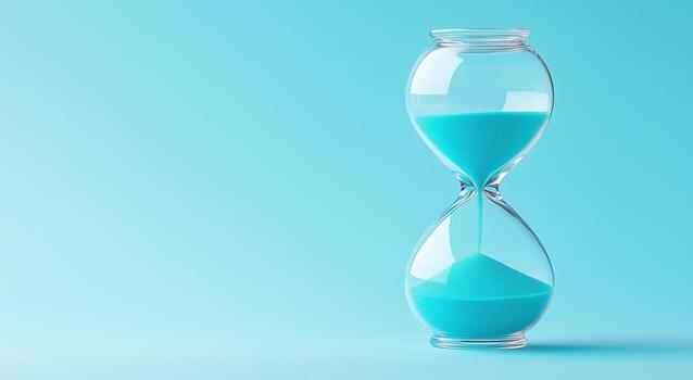 Unique Turquoise Sand Timer Captures the Essence of Time and Patience in a Minimal Setting photo