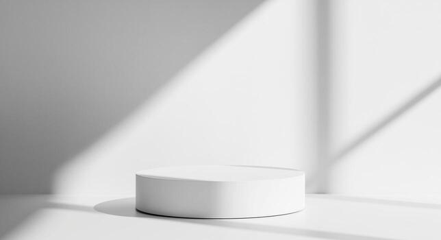 Simple White Round Object Casting a Shadow in a Minimalistic Bright Setting During Daytime photo