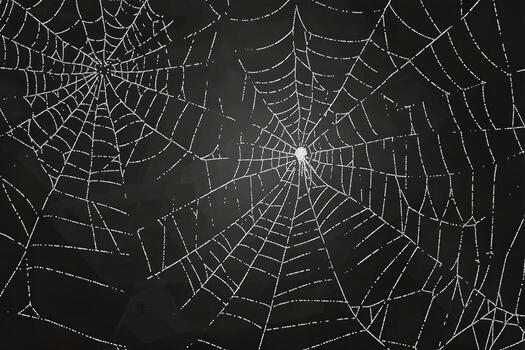 Intricate Web Patterns Illuminated Against a Dark Backdrop at Twilight. photo