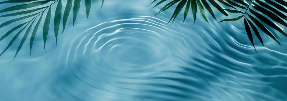 Calm Water Reflections With Palm Tree Shadows on Tranquil Turquoise Surface. photo