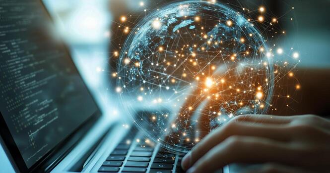 Technology Connects People Worldwide Through Digital Networks and Innovative Tools in Modern Workspace photo