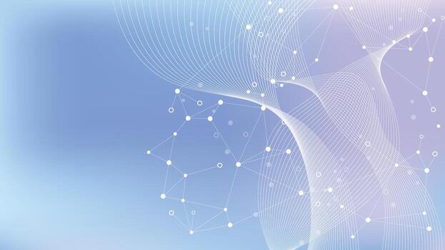 Molecular abstract structure background. Scientific illustration with molecule DNA. Medical science and technology concept for banner template or header vector