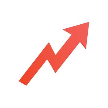 un brillante vibrante coral rojo flecha con un agudo punto y limpiar diseño elementos vector