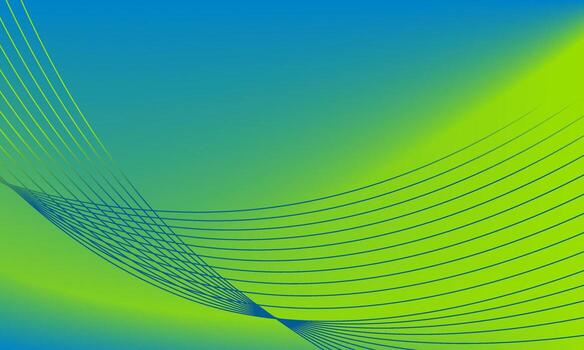 Abstract background with modern blue and green gradient and flowing curved lines vector