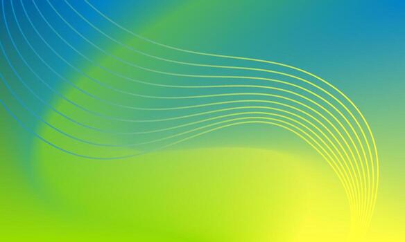 Abstract modern background with gradient green and blue colors and flowing curves vector