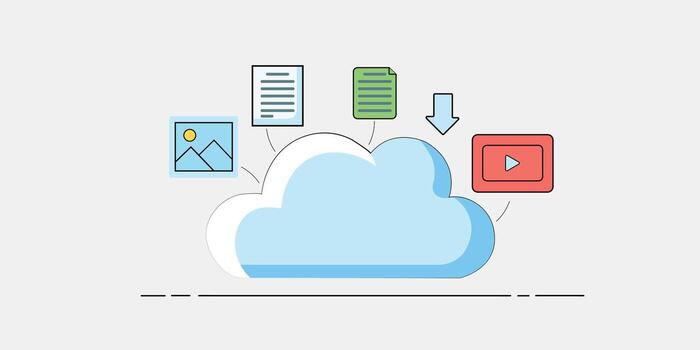Cloud storage service with file upload and download vector