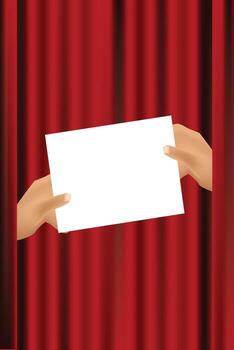 invitation design elements on red curtains vector