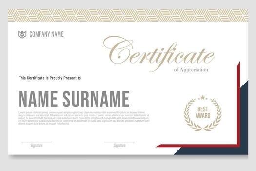 certificate with a modern theme with a traditional touch vector