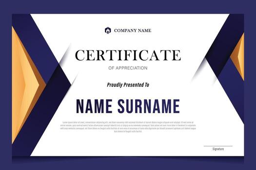 moderno geométrico tema premio certificado diseño vector