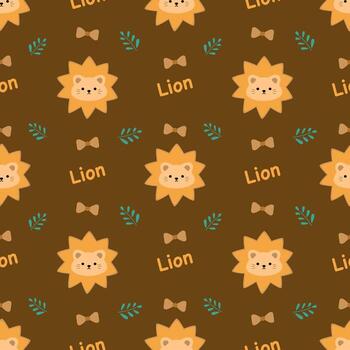 sin costura modelo con leones en marrón antecedentes vector