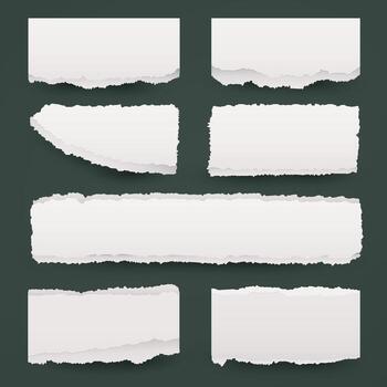Torn Edge Memo Rectangle Set Clean Rip Edition vector