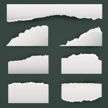 Torn Edge Memo set Soft Fringe Style vector