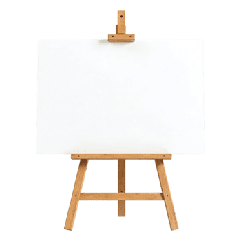 Empty Easel with Blank Canvas for Art or Display png