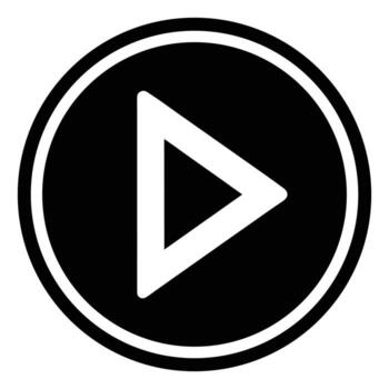 Play Button Silhouette Icon Representing Media Playback, Streaming, Entertainment App, Digital Player and Multimedia Technology vector