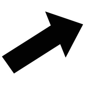 Bold Arrow Silhouette Pointing Right Representing Direction, Guidance, Navigation and Forward Progress in a Simple Design Concept vector