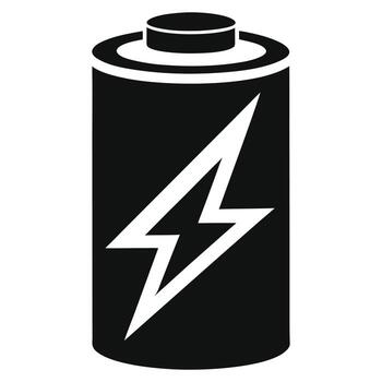 Battery with Lightning Symbol Silhouette Icon Representing Energy Power, Electricity, Charging Device, Renewable Energy, Technology and Efficiency vector