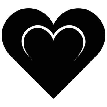 Heart Silhouette Illustration with Rounded Outline Representing Love, Romance, Affection and Emotional Expression in Simple Design vector