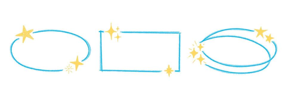 Stardust frame in Hand-drawn style set, vector