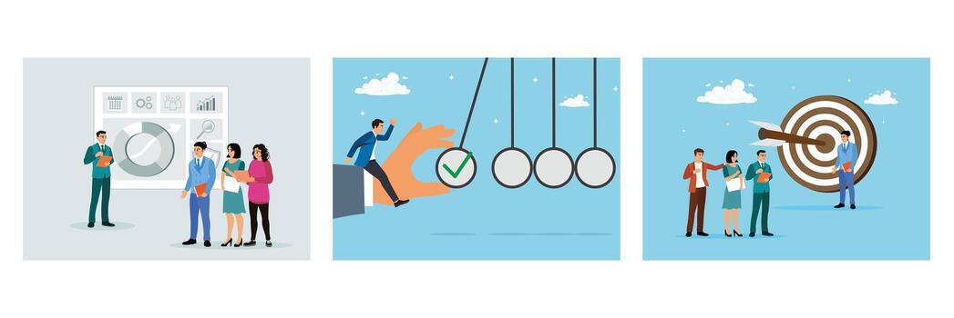 Business team discussing project strategies vector