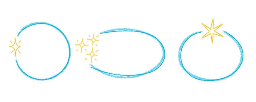 Stardust frame in Hand-drawn style set, twinkle frame decorating various festivals ornament vector