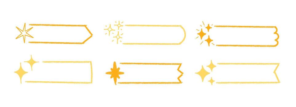 Stardust frame in Hand-drawn style set, twinkle frame decorating vector