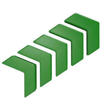 verde flechas señalando adelante, simbolizando progreso, crecimiento, dirección, navegación, o positivo movimienot. 3d hacer png