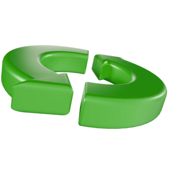 3d framställa grön cirkulär pil ikon symboliserar uppdatera, ladda om, uppdatering, återvinna, och hållbarhet, för företag eller teknologi design för flygblad png