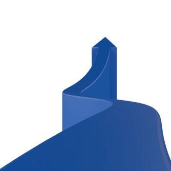 3d framställa blå pil pekande uppåt med en böjd väg, symboliserar tillväxt, Framgång, framsteg, riktning, och företag utveckling png