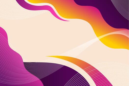 Abstract Pink Purple and Yellow Gradient Wave Background Beautiful elegant Illustration graphic art design. blend line pattern use white color vector