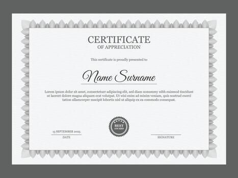 retro estilo certificado modelo con frontera ornamento vector