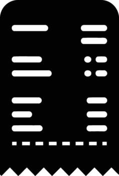 Receipt icon with lines and dots representing data. vector