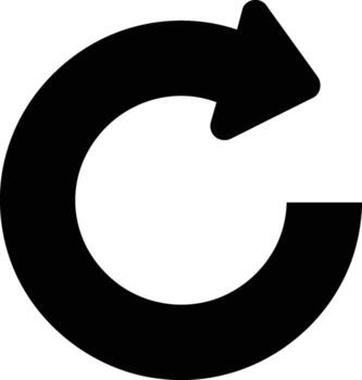 Circular arrow icon representing refresh or reload action. vector