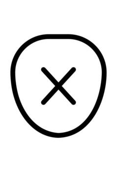 Shield with a simple cross or x mark. Secure cancellation with a cross symbol. Icon of an x mark on a shield. vector