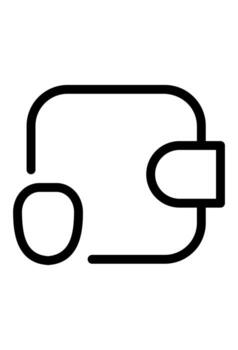 Outline icon of a leather wallet. Simple illustration of a closed wallet. Wallet icon in a minimalist style. vector