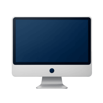 Modern all in one computer display isolated on transparent background png