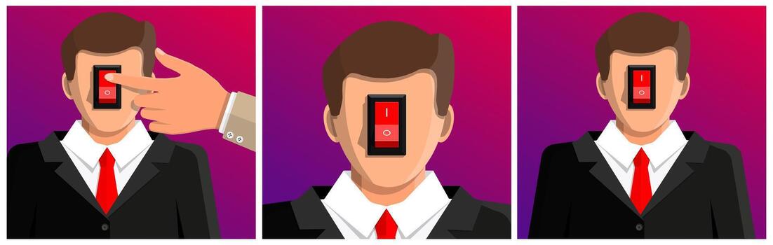 Man with a screen for a face vector