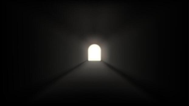 Light at the end of tunnel vector