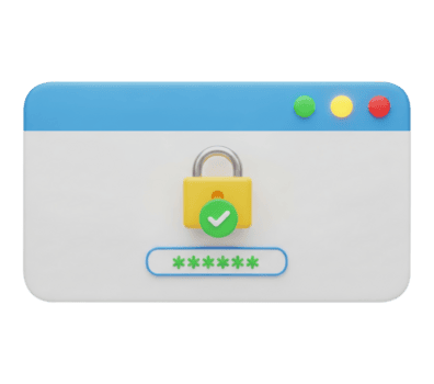 sicuro parola d'ordine protezione con serratura e segno di spunta su del browser finestra png