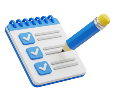 kladblok met controleren merken en potlood Aan transparant achtergrond voor taak beheer png