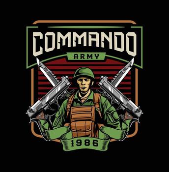 Commando army graphic design illustration vector