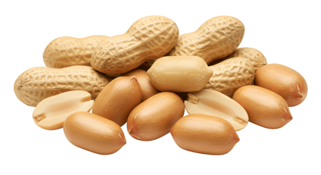 lugg av skalade och oskalad jordnötter med synlig textur och Färg variationer png