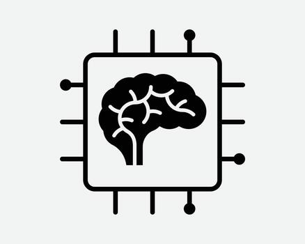 computadora cerebro icono artificial inteligencia digital mente red circuito electrónico pastilla robot cabeza tecnología información tecnología eso procesador firmar vector