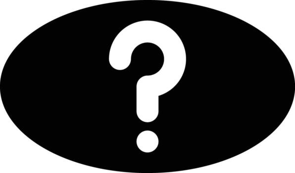 Question mark symbol oval shape. Sign for queries or FAQ questioning. Information Helpdesk to help problem or ask info in doubt. Assistance chat button vector